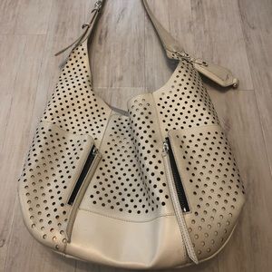 Olivia Harris white leather handbag